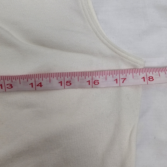 Wolford Athens Sleeveless Top Scoop Neck Tank Cotton Blend Cream Ivory Seamless - Picture 4 of 4